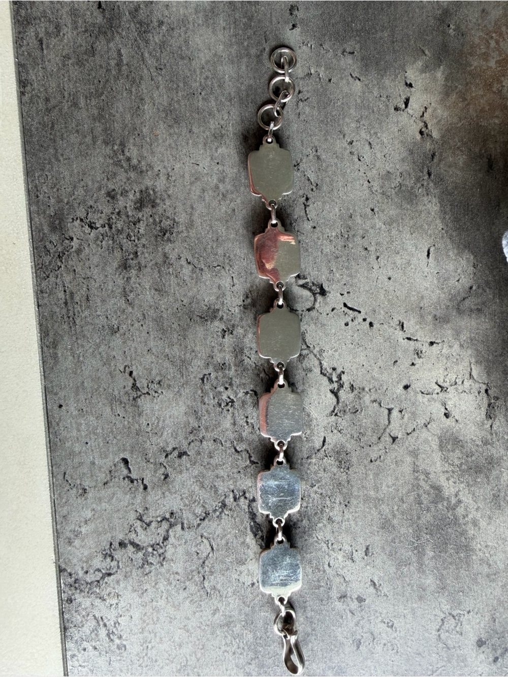 Sterling Silver Turquoise Square Link Bracelet - Picture 6 of 8